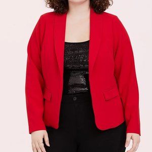 Torrid Red Open Front Blazer
